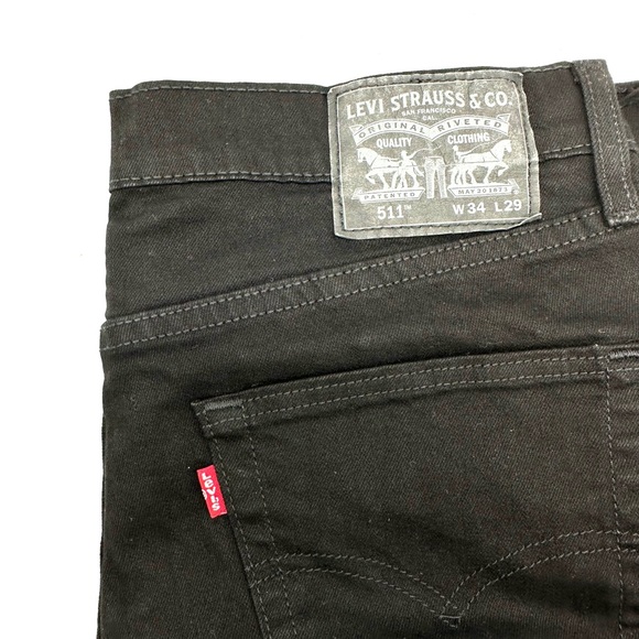 ❤️ NWOT Levi’s 511 Slim-Fit Flex Flex Jeans Men’s Black 34 x 29 - Picture 5 of 9